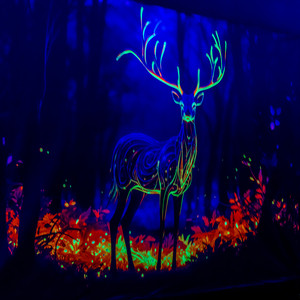 UV-Stofftuch Bild - Hirsch 230x180cm
