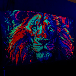 UV-Stofftuch Bild - Löwenkopf 230x150cm