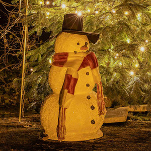 Schneemann mit Schal r/w